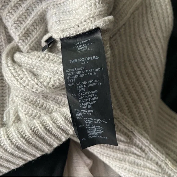 The Kooples Wool Cashmere Cardigan Crest Patch Oversized Luxury Twee Old Money - Picture 7 of 7